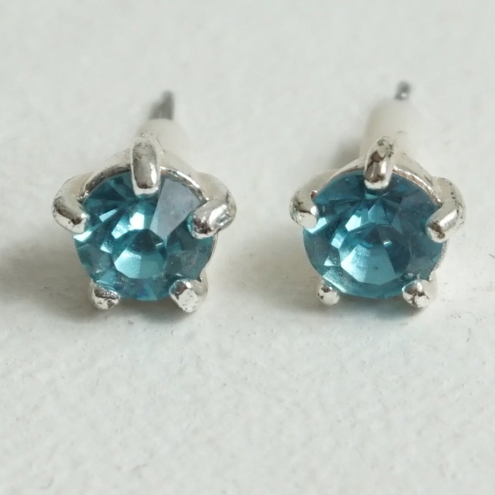 Blue Stone Stud Earrings
